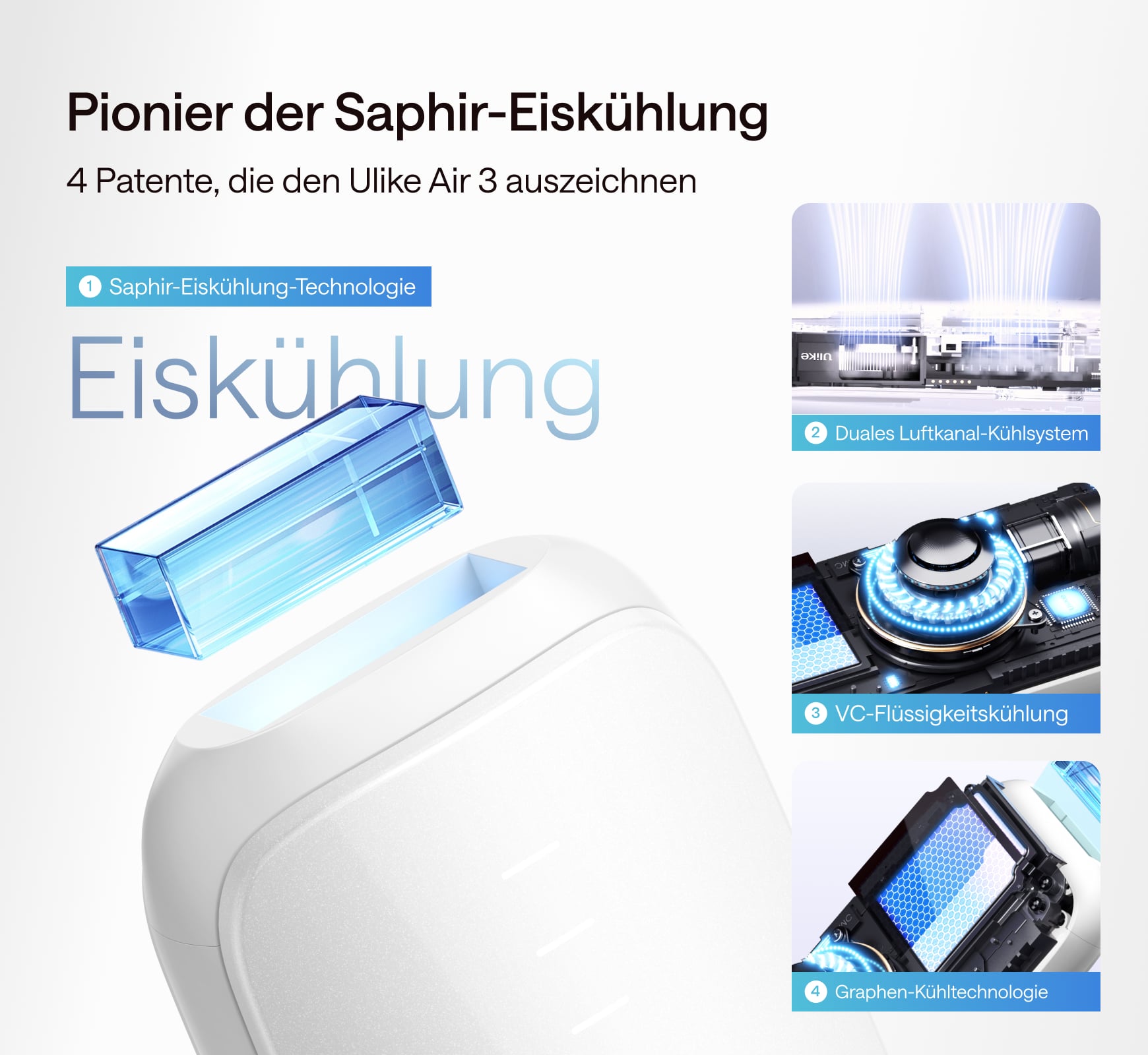 Ulike Air 3 Eiskühl-IPL-Haarentfernungsgerät für zu Hause